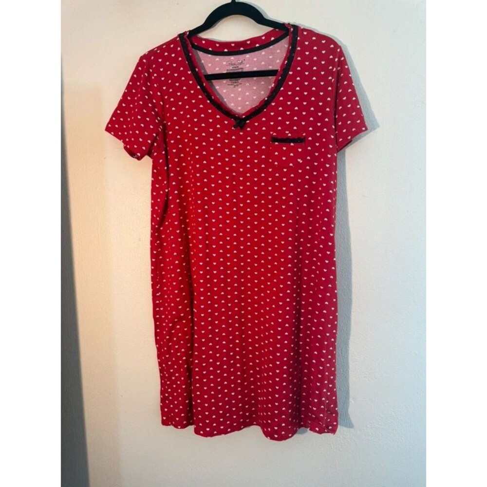 René Rofé Red Heart Nightgown Medium